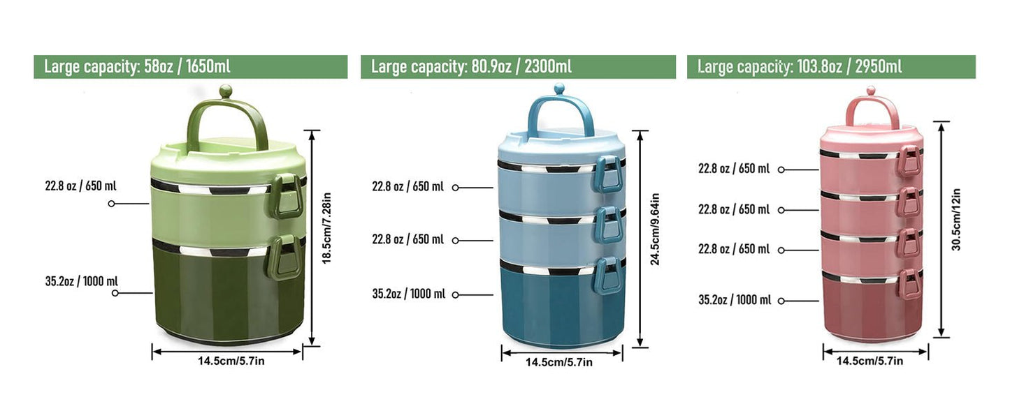 ( 2 & 3 Layers ) Leak-Proof Insulated Lunch Box – Freshness On the Go!