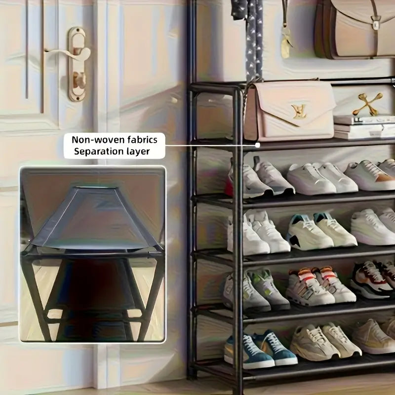 5-Tier Stainless Steel Shoe & Coat Rack – Space-Saving Design