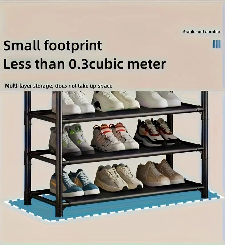 5-Tier Stainless Steel Shoe & Coat Rack – Space-Saving Design