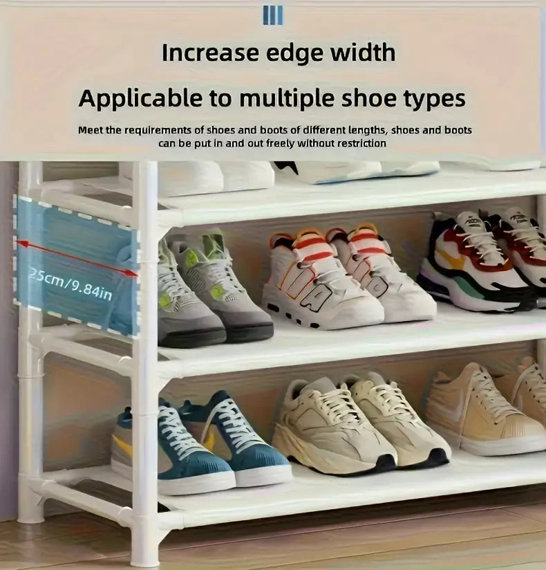 5-Tier Stainless Steel Shoe & Coat Rack – Space-Saving Design