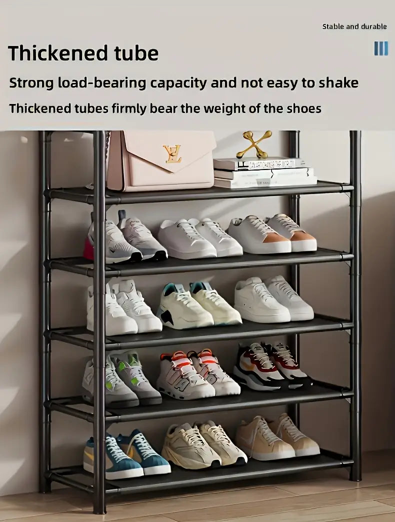 5-Tier Stainless Steel Shoe & Coat Rack – Space-Saving Design