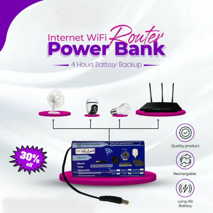 Router Backup Power Bank (9V & 12V Options)