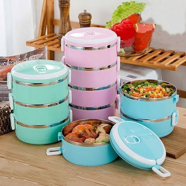 ( 2 Layers ) Leakproof Multi-Layer Stainless Steel Lunch Box