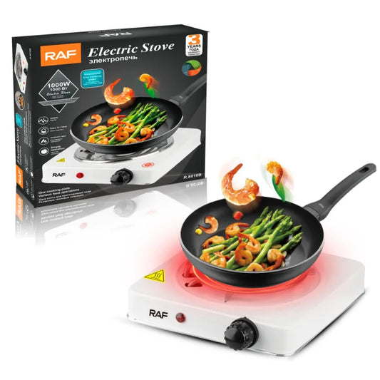 RAF Electric Hot Plate Stove – 1000W Portable Single Burner with Temperature Control