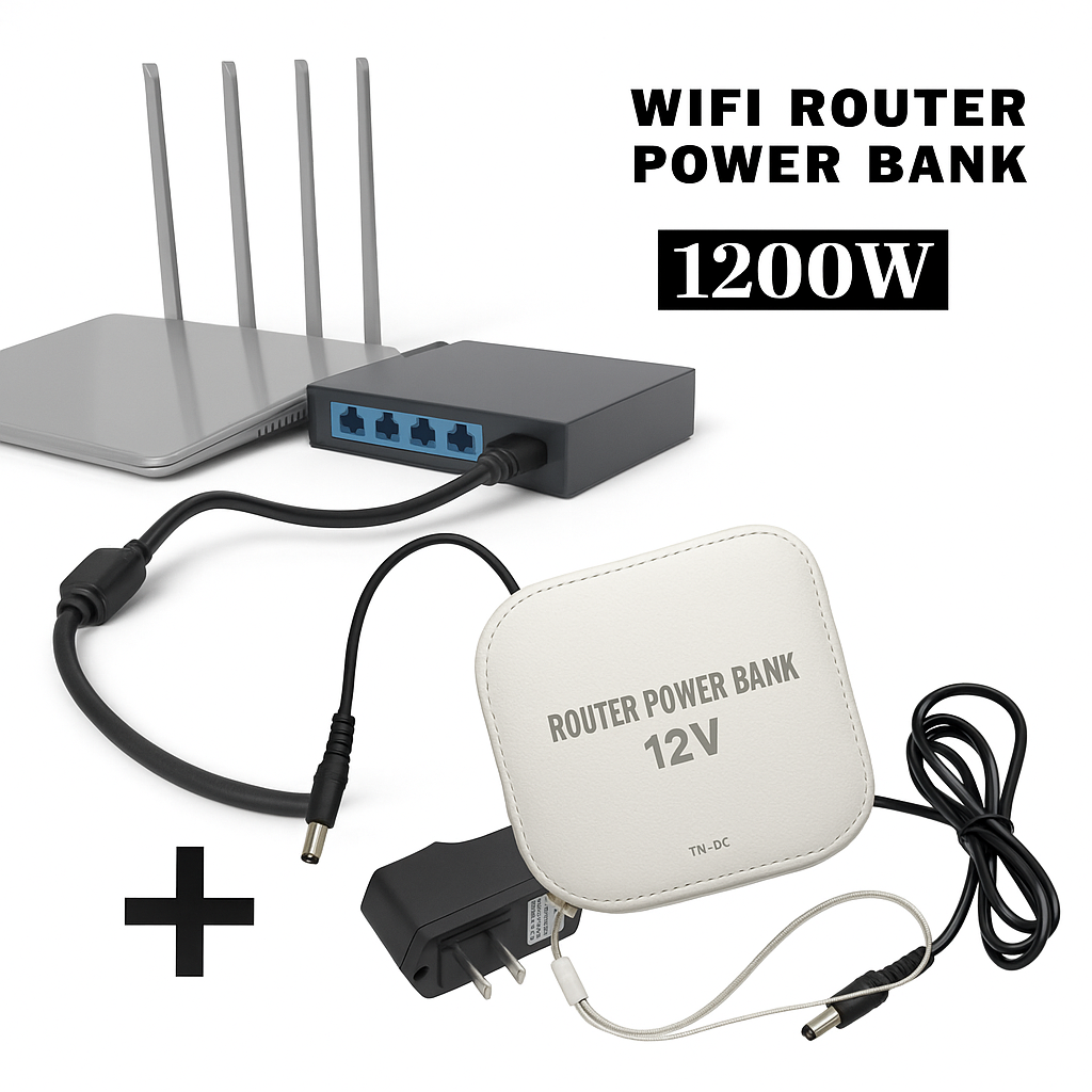 WiFi Router UPS Power Bank – 12V | 5-6 Hours Backup with Adapter (A1)