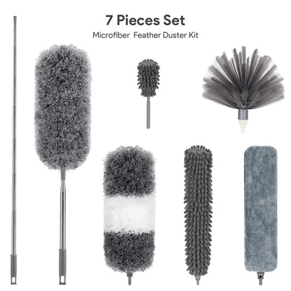 280cm Telescoping Duster | Extendable Microfiber Duster 100” with Bendable &amp; Washable Head