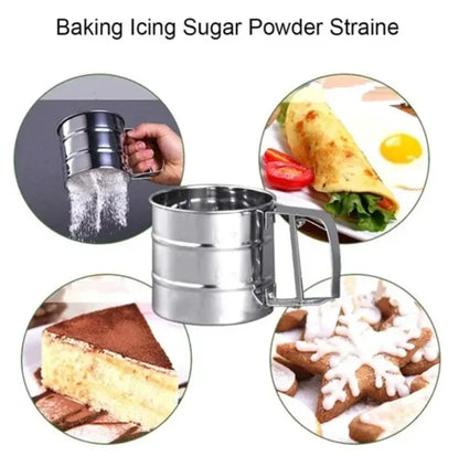 High-Quality Stainless Steel Flour &amp; Sugar Sifter Cup – Mesh Strainer for Baking