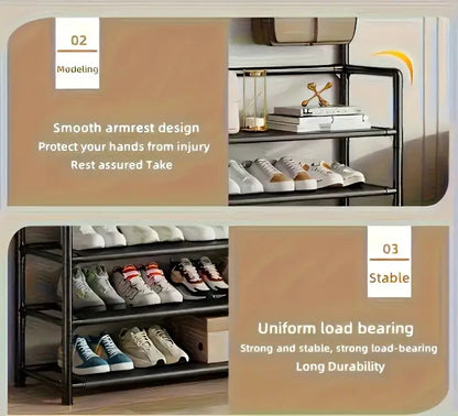 5-Tier Stainless Steel Shoe & Coat Rack – Space-Saving Design