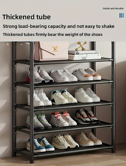 5-Tier Stainless Steel Shoe & Coat Rack – Space-Saving Design