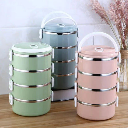 ( 2 Layers ) Leakproof Multi-Layer Stainless Steel Lunch Box