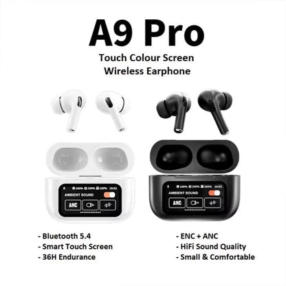 A9 Pro Wireless Earbuds with Digital Display & Touch Control